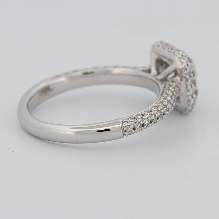 0.70 CT Square Radiant Halo Solitaire Pave Ring - ZIZOV DIAMONDS