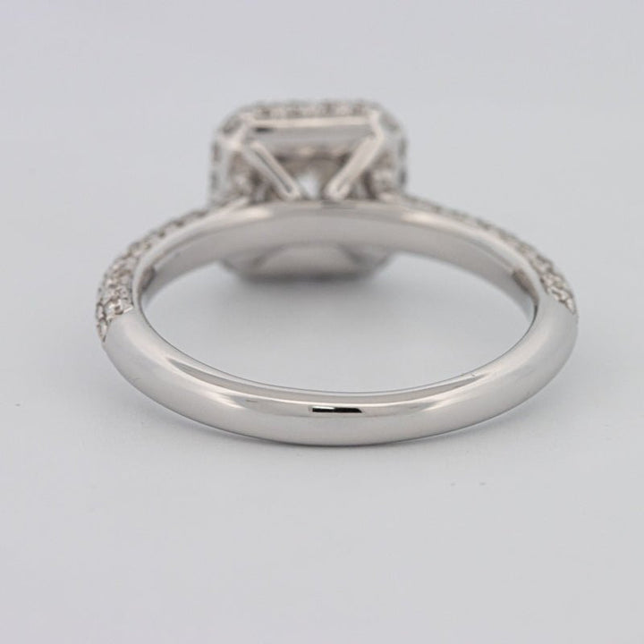 0.70 CT Square Radiant Halo Solitaire Pave Ring - ZIZOV DIAMONDS