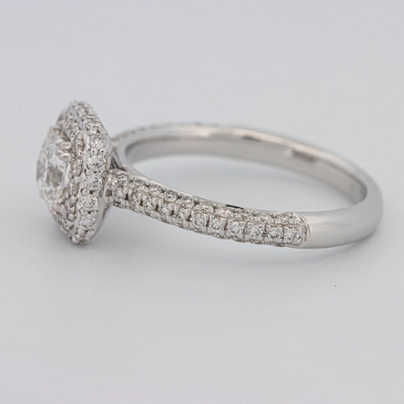 0.70 CT Square Radiant Halo Solitaire Pave Ring - ZIZOV DIAMONDS