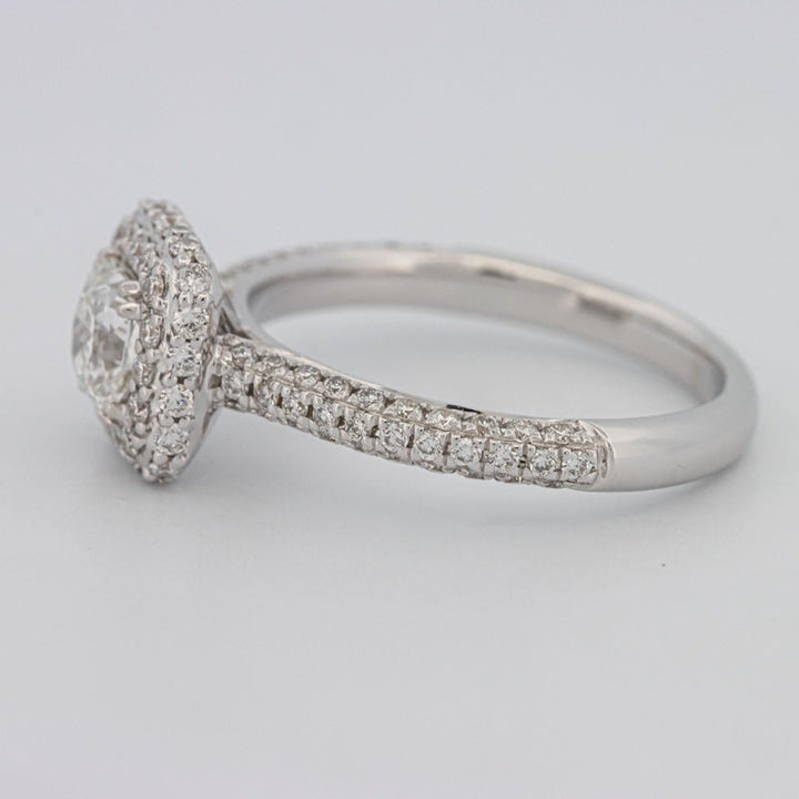 0.70 CT Square Radiant Halo Solitaire Pave Ring - ZIZOV DIAMONDS