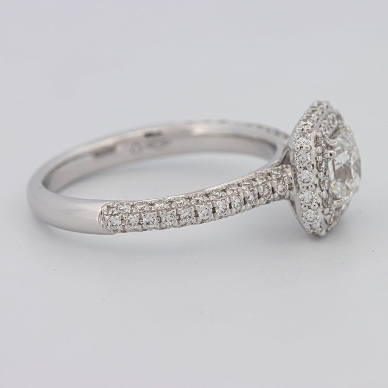 0.70 CT Square Radiant Halo Solitaire Pave Ring - ZIZOV DIAMONDS