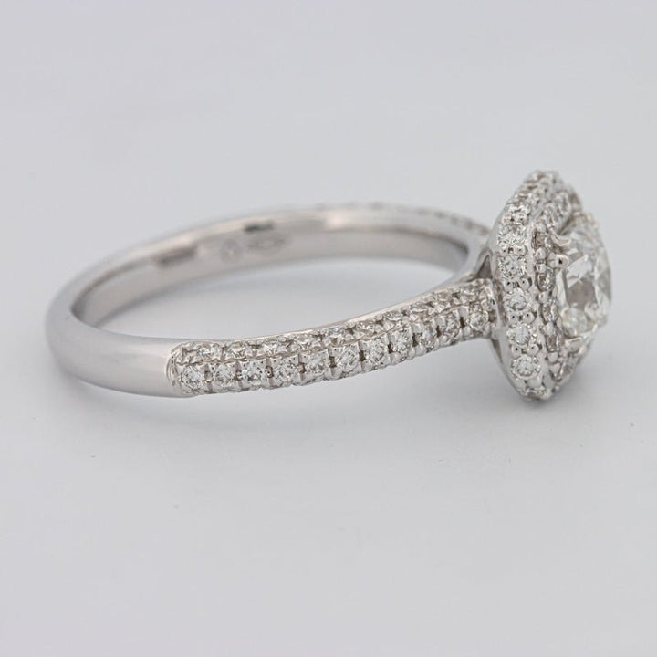 0.70 CT Square Radiant Halo Solitaire Pave Ring - ZIZOV DIAMONDS