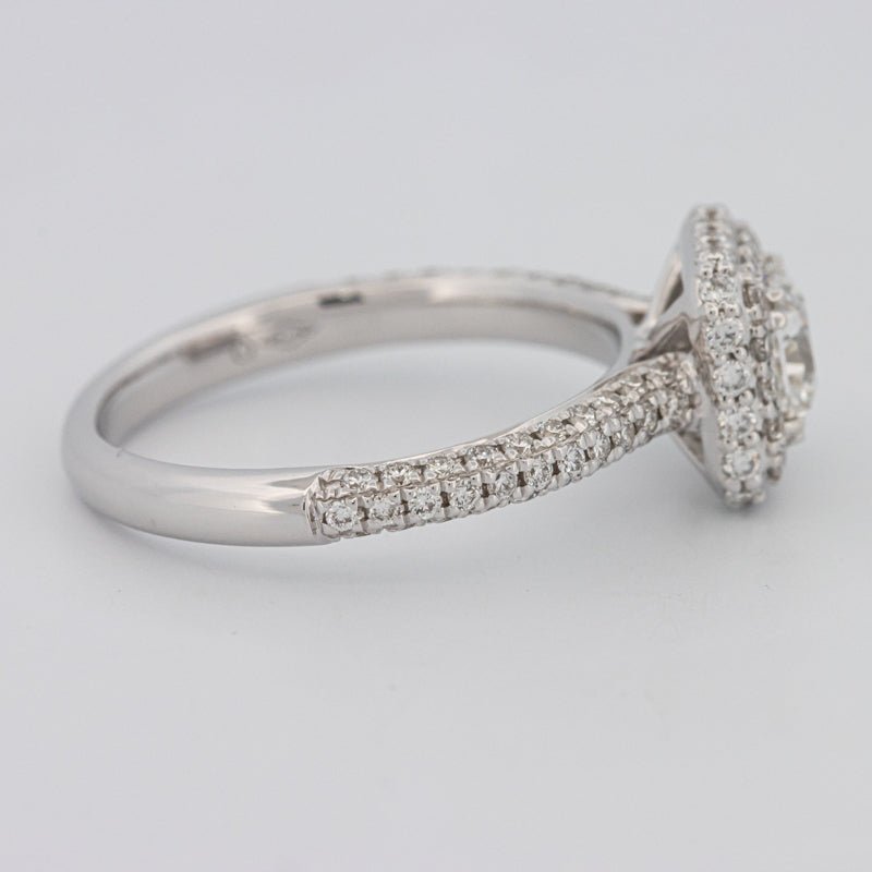 0.70 CT Square Radiant Halo Solitaire Pave Ring - ZIZOV DIAMONDS