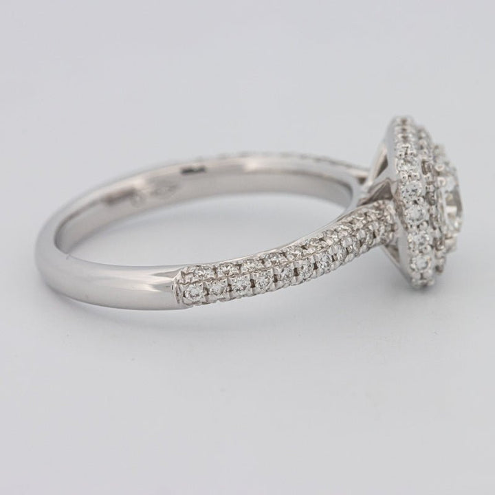 0.70 CT Square Radiant Halo Solitaire Pave Ring - ZIZOV DIAMONDS