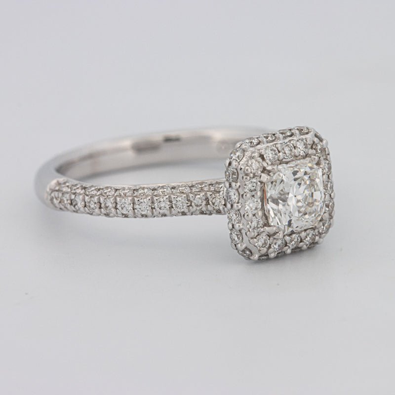 0.70 CT Square Radiant Halo Solitaire Pave Ring - ZIZOV DIAMONDS