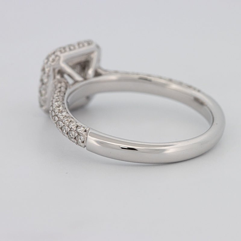 0.70 CT Square Radiant Halo Solitaire Pave Ring - ZIZOV DIAMONDS