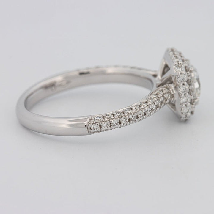 0.70 CT Square Radiant Halo Solitaire Pave Ring - ZIZOV DIAMONDS
