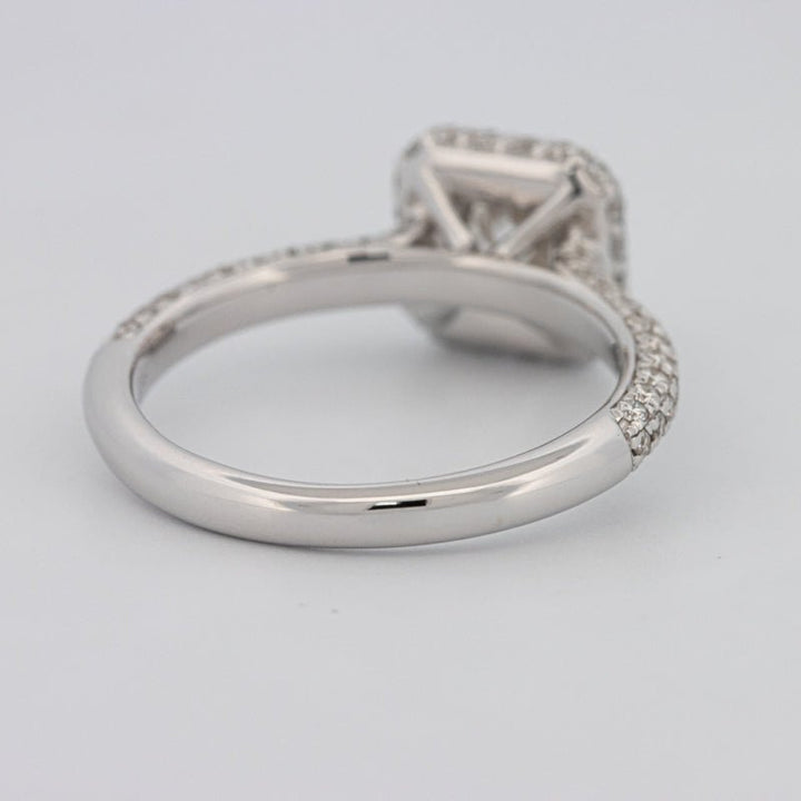 0.70 CT Square Radiant Halo Solitaire Pave Ring - ZIZOV DIAMONDS
