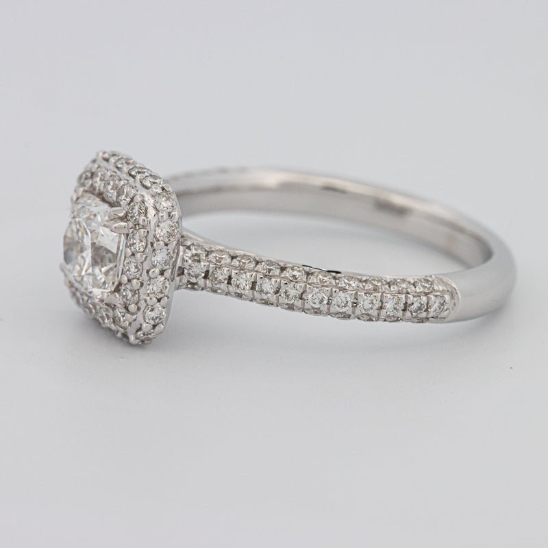 0.70 CT Square Radiant Halo Solitaire Pave Ring - ZIZOV DIAMONDS