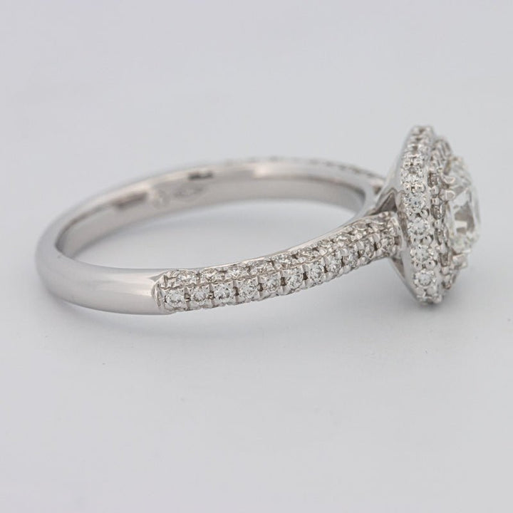 0.70 CT Square Radiant Halo Solitaire Pave Ring - ZIZOV DIAMONDS
