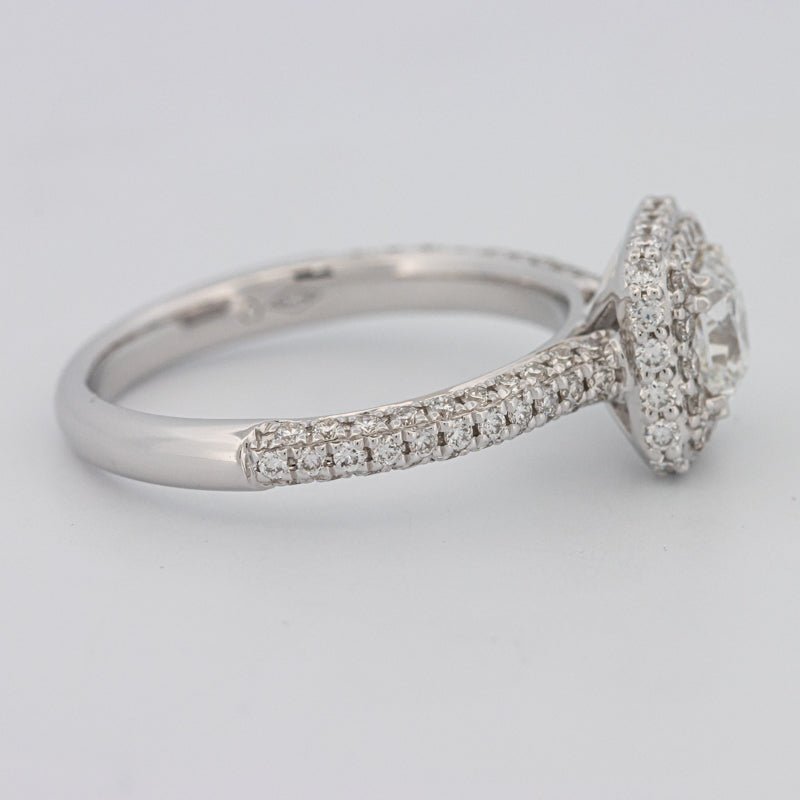 0.70 CT Square Radiant Halo Solitaire Pave Ring - ZIZOV DIAMONDS