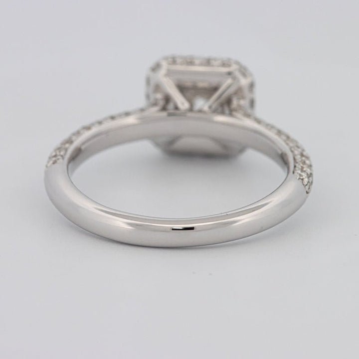 0.70 CT Square Radiant Halo Solitaire Pave Ring - ZIZOV DIAMONDS