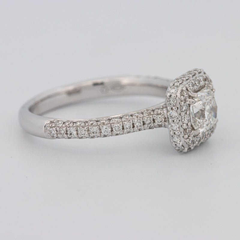 0.70 CT Square Radiant Halo Solitaire Pave Ring - ZIZOV DIAMONDS