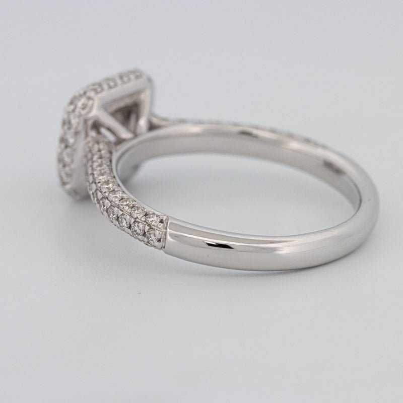 0.70 CT Square Radiant Halo Solitaire Pave Ring - ZIZOV DIAMONDS