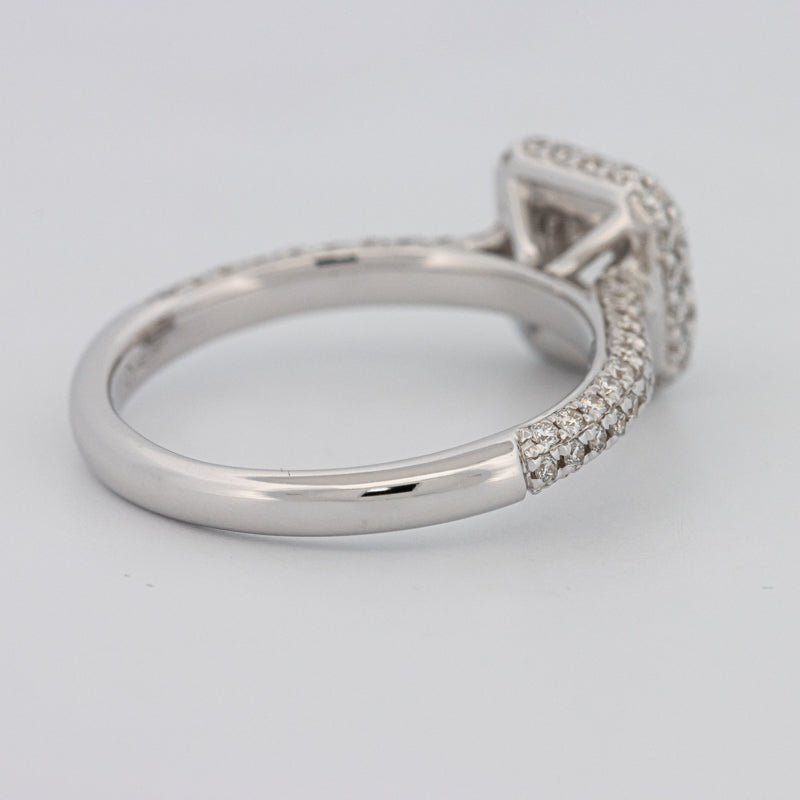 0.70 CT Square Radiant Halo Solitaire Pave Ring - ZIZOV DIAMONDS