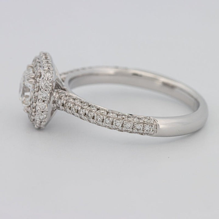 0.70 CT Square Radiant Halo Solitaire Pave Ring - ZIZOV DIAMONDS