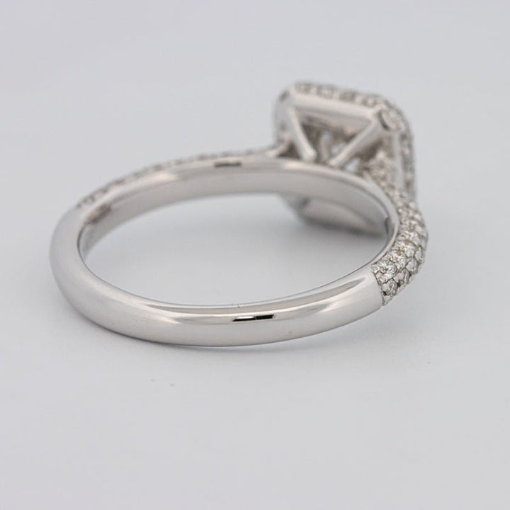 0.70 CT Square Radiant Halo Solitaire Pave Ring - ZIZOV DIAMONDS