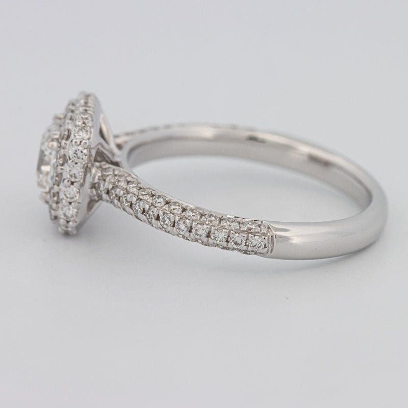 0.70 CT Square Radiant Halo Solitaire Pave Ring - ZIZOV DIAMONDS