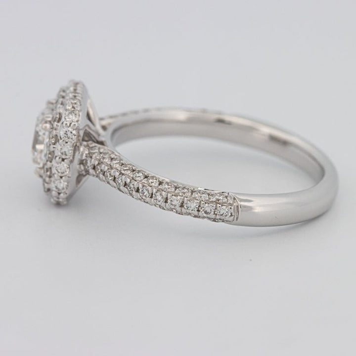 0.70 CT Square Radiant Halo Solitaire Pave Ring - ZIZOV DIAMONDS