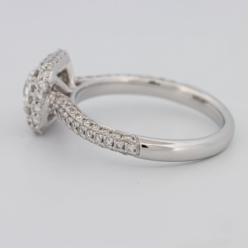 0.70 CT Square Radiant Halo Solitaire Pave Ring - ZIZOV DIAMONDS