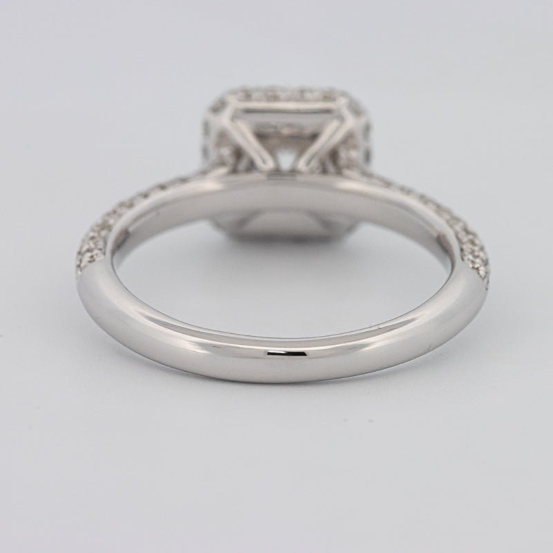 0.70 CT Square Radiant Halo Solitaire Pave Ring - ZIZOV DIAMONDS
