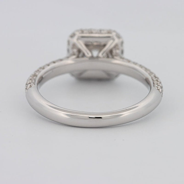 0.70 CT Square Radiant Halo Solitaire Pave Ring - ZIZOV DIAMONDS