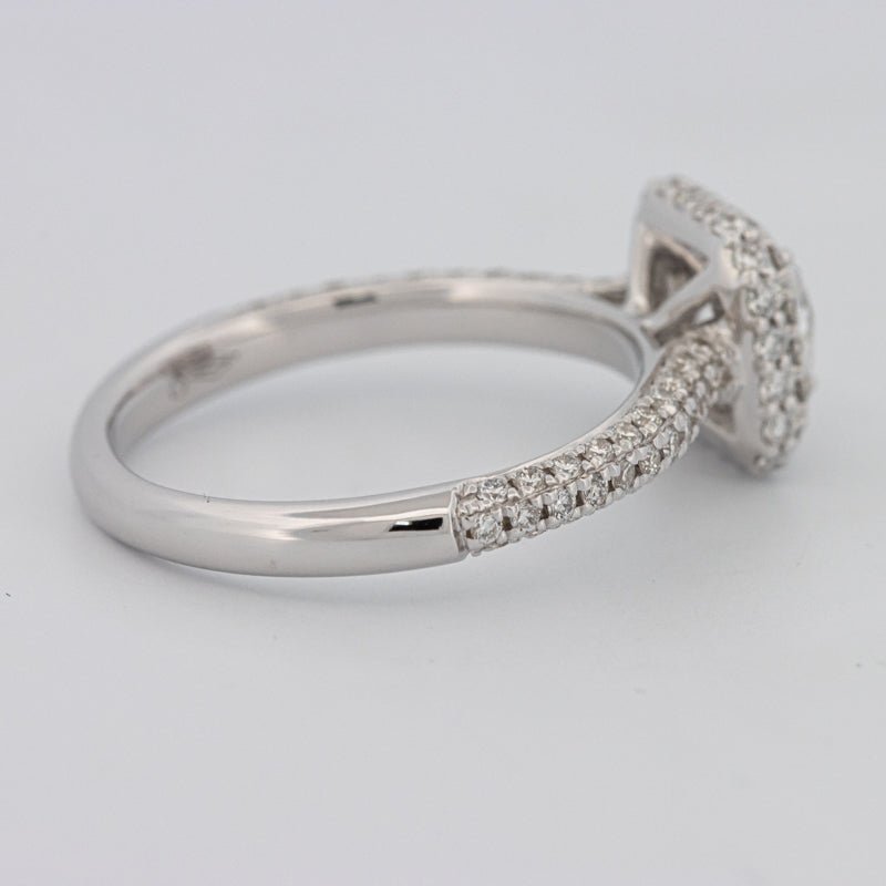 0.70 CT Square Radiant Halo Solitaire Pave Ring - ZIZOV DIAMONDS