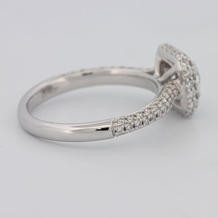 0.70 CT Square Radiant Halo Solitaire Pave Ring - ZIZOV DIAMONDS