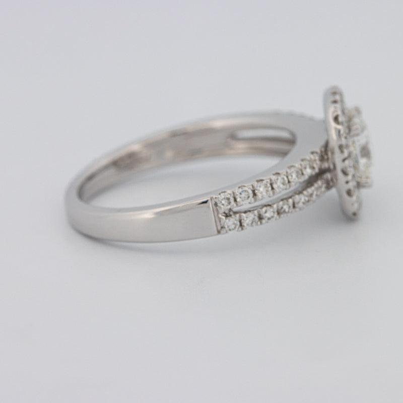 0.70 CT Square Radiant Halo Solitaire with Split Band - ZIZOV DIAMONDS