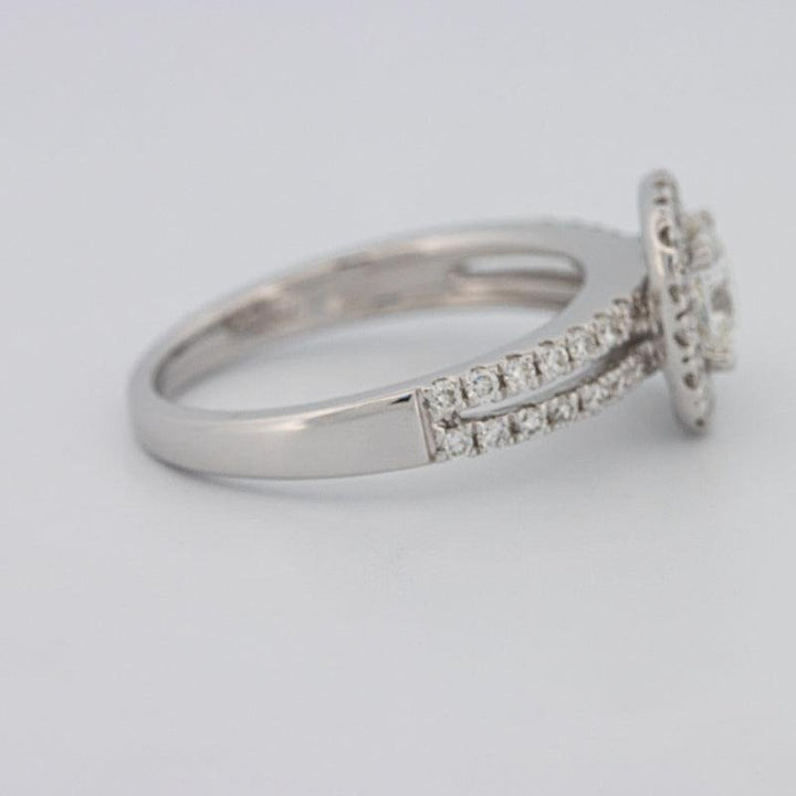 0.70 CT Square Radiant Halo Solitaire with Split Band - ZIZOV DIAMONDS