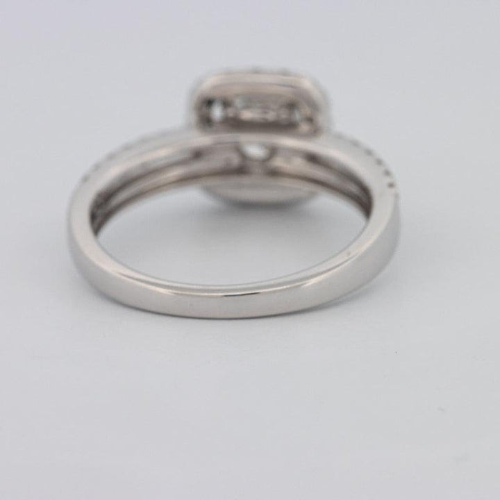 0.70 CT Square Radiant Halo Solitaire with Split Band - ZIZOV DIAMONDS