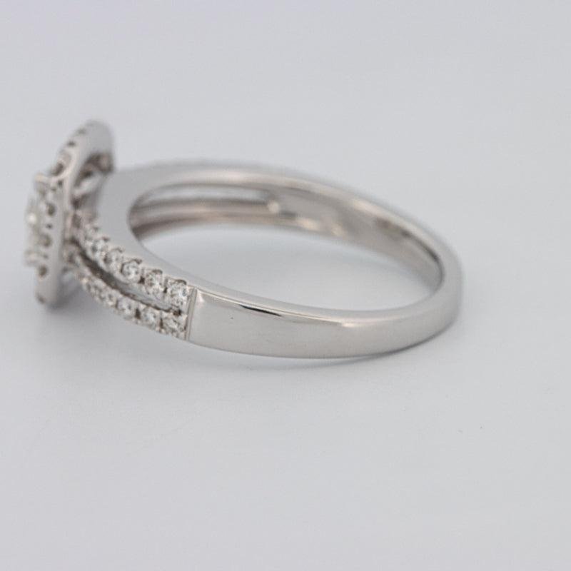 0.70 CT Square Radiant Halo Solitaire with Split Band - ZIZOV DIAMONDS