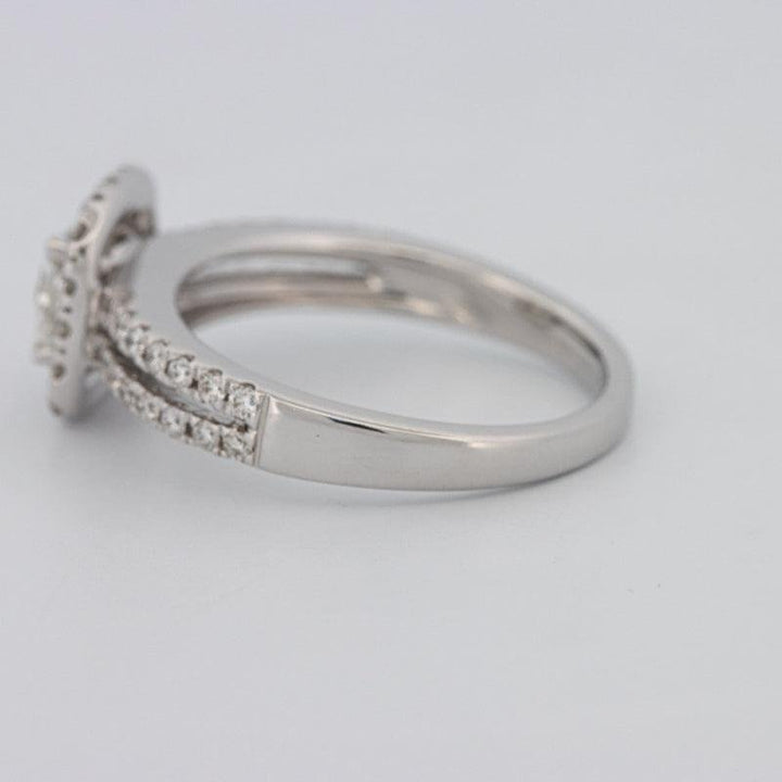 0.70 CT Square Radiant Halo Solitaire with Split Band - ZIZOV DIAMONDS