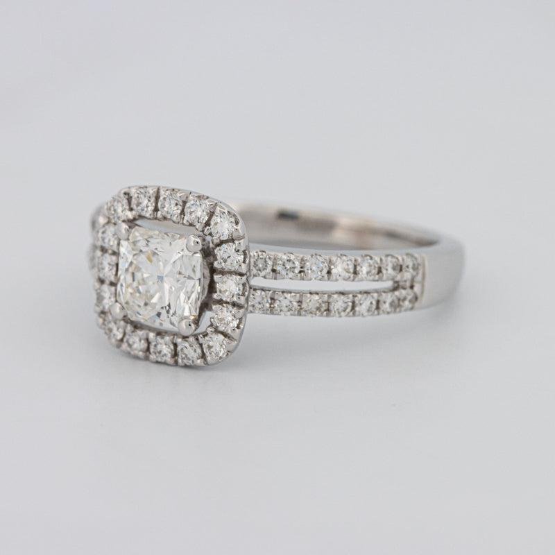 0.70 CT Square Radiant Halo Solitaire with Split Band - ZIZOV DIAMONDS