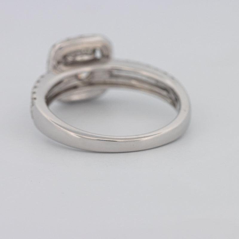 0.70 CT Square Radiant Halo Solitaire with Split Band - ZIZOV DIAMONDS