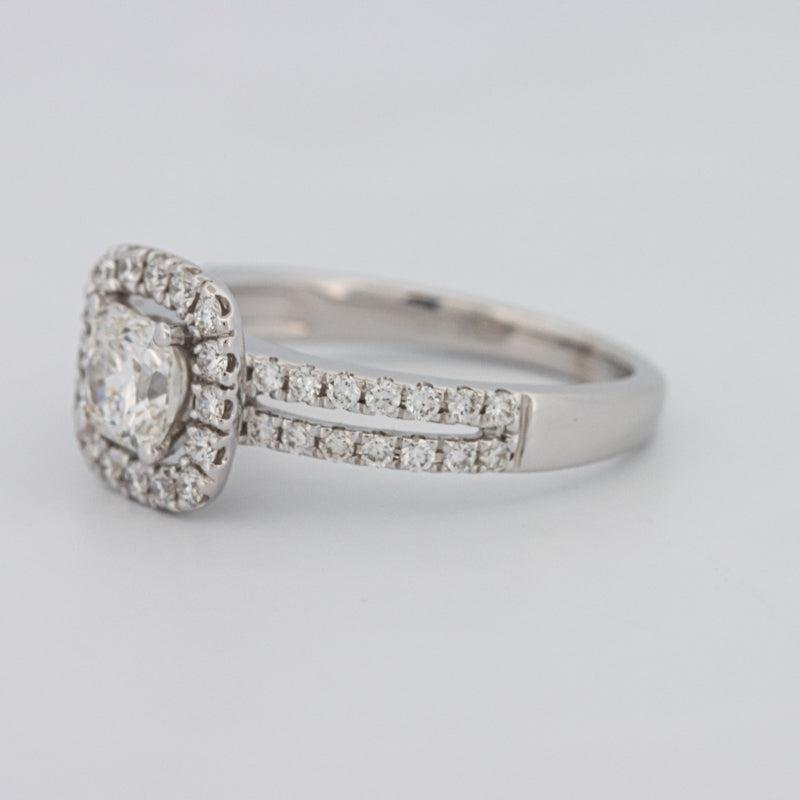 0.70 CT Square Radiant Halo Solitaire with Split Band - ZIZOV DIAMONDS