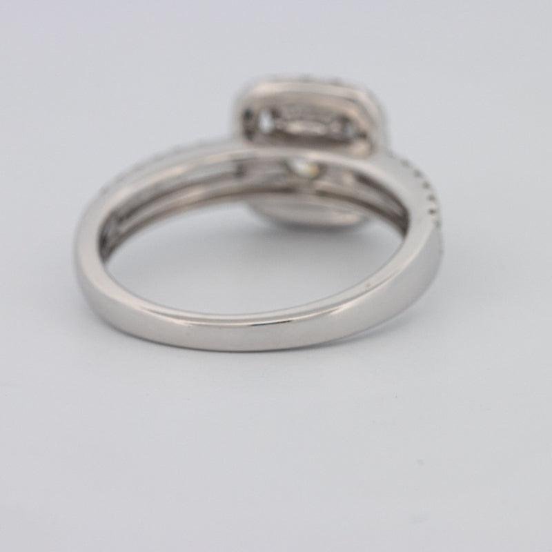 0.70 CT Square Radiant Halo Solitaire with Split Band - ZIZOV DIAMONDS