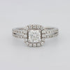 0.70 CT Square Radiant Halo Solitaire with Split Band - ZIZOV DIAMONDS