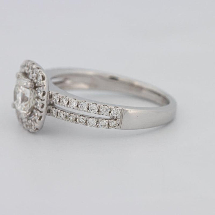 0.70 CT Square Radiant Halo Solitaire with Split Band - ZIZOV DIAMONDS