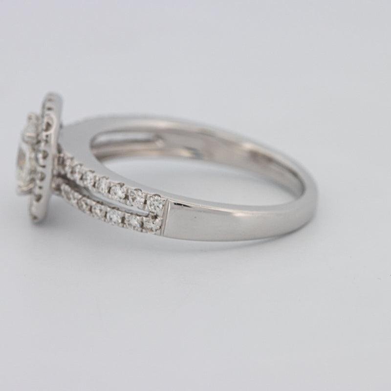 0.70 CT Square Radiant Halo Solitaire with Split Band - ZIZOV DIAMONDS