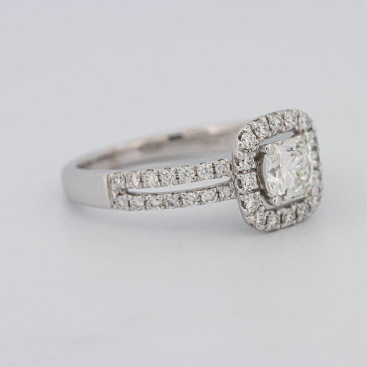 0.70 CT Square Radiant Halo Solitaire with Split Band - ZIZOV DIAMONDS