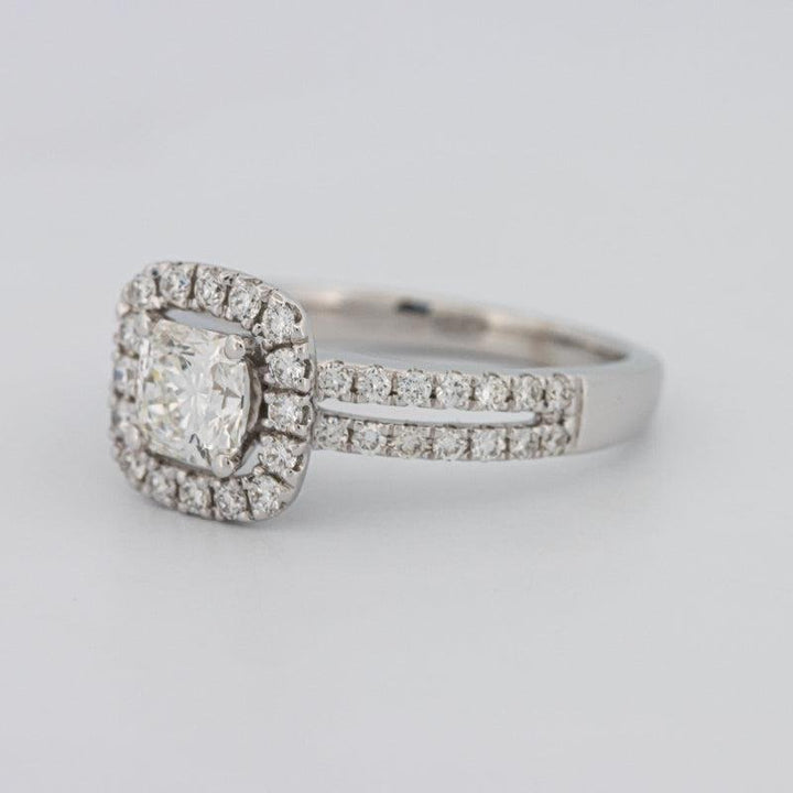 0.70 CT Square Radiant Halo Solitaire with Split Band - ZIZOV DIAMONDS