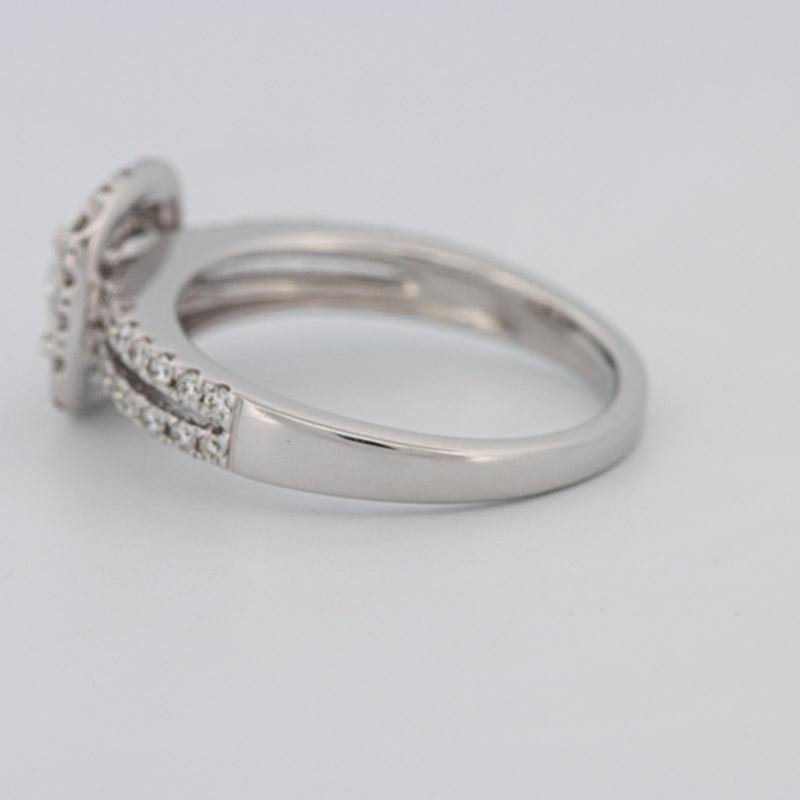 0.70 CT Square Radiant Halo Solitaire with Split Band - ZIZOV DIAMONDS