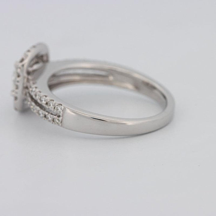 0.70 CT Square Radiant Halo Solitaire with Split Band - ZIZOV DIAMONDS