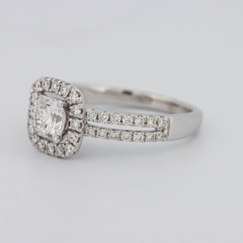 0.70 CT Square Radiant Halo Solitaire with Split Band - ZIZOV DIAMONDS