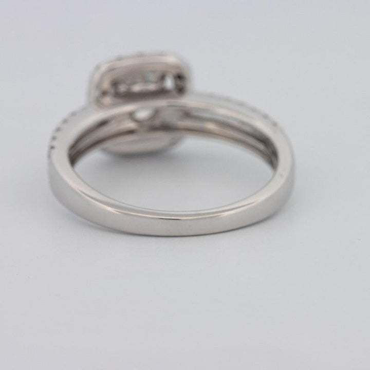 0.70 CT Square Radiant Halo Solitaire with Split Band - ZIZOV DIAMONDS