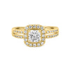 0.70 CT Square Radiant Halo Solitaire with Split Band - ZIZOV DIAMONDS