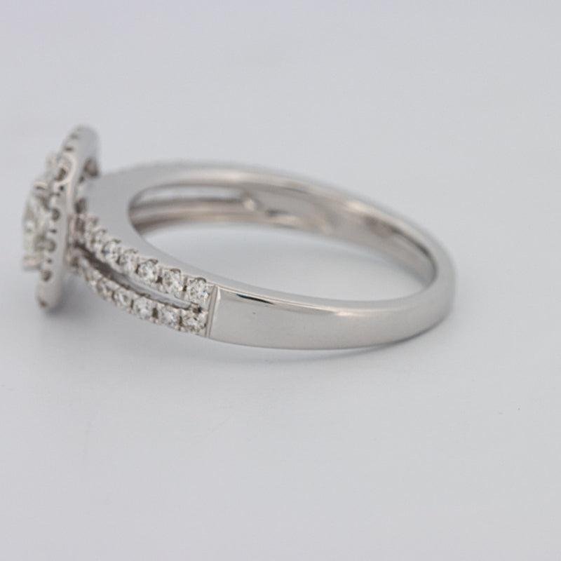 0.70 CT Square Radiant Halo Solitaire with Split Band - ZIZOV DIAMONDS