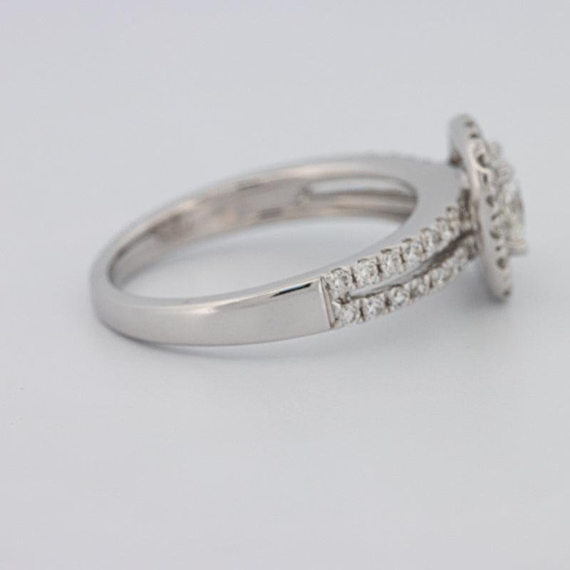 0.70 CT Square Radiant Halo Solitaire with Split Band - ZIZOV DIAMONDS