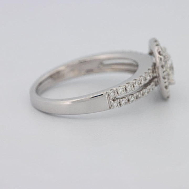 0.70 CT Square Radiant Halo Solitaire with Split Band - ZIZOV DIAMONDS